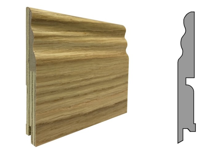 Плинтус шпонированный фигурный Finitura  120х15х2400мм Дуб